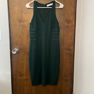 ALI & JAY Deep Green Sleeveless Halter Midi Dress, Form-Fitted, Elegant